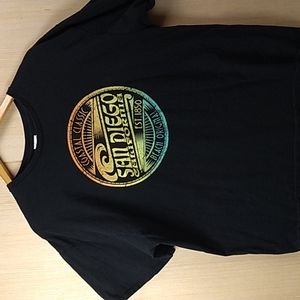Mens San Diego Black t-shirt Coastal Classic Beach Original size XL 100% cotton